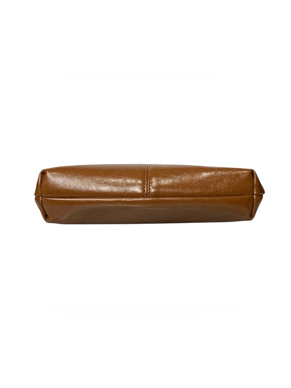 Cognac Retro Kiss Lock Faux Leather Shoulder Bag - Picture 4 of 7